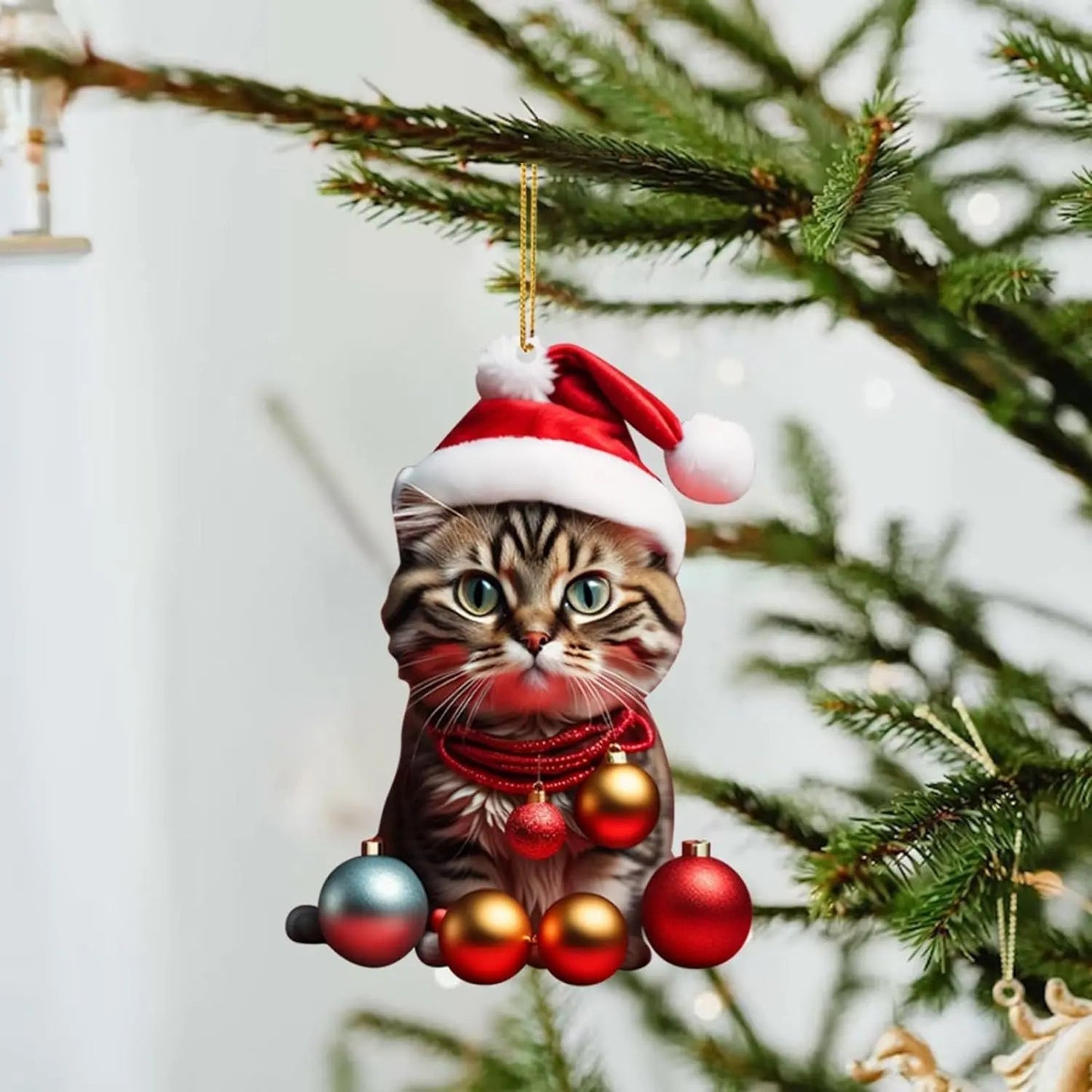 🎄10 kusů 😻Kočičí ozdoby na vánoční stromeček✨ Závěsné kočičí ozdoby