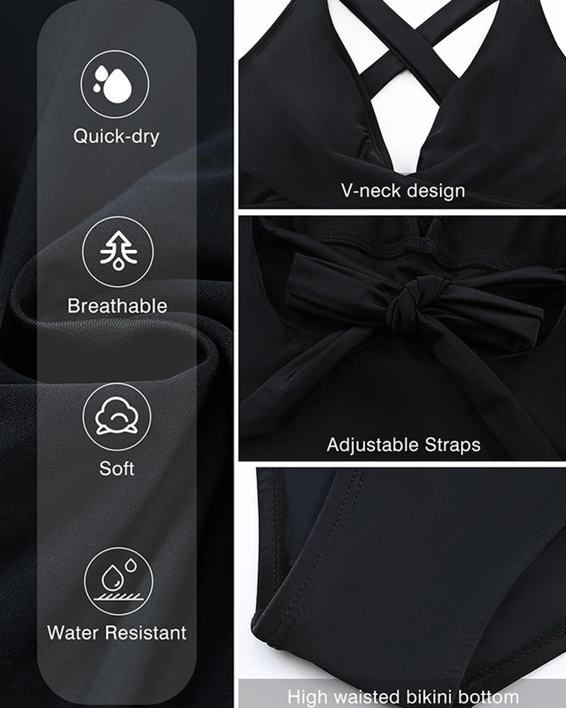 Plavky s hlubokým výstřihem do V a nařaseným zadním dílem