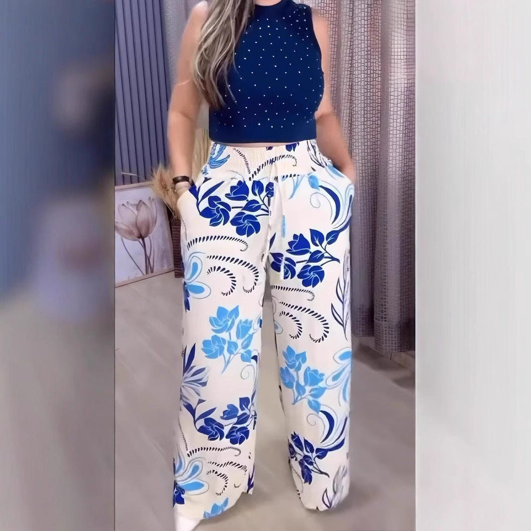 Letní kalhoty s širokými nohavicemi s potiskem pro rok 2025