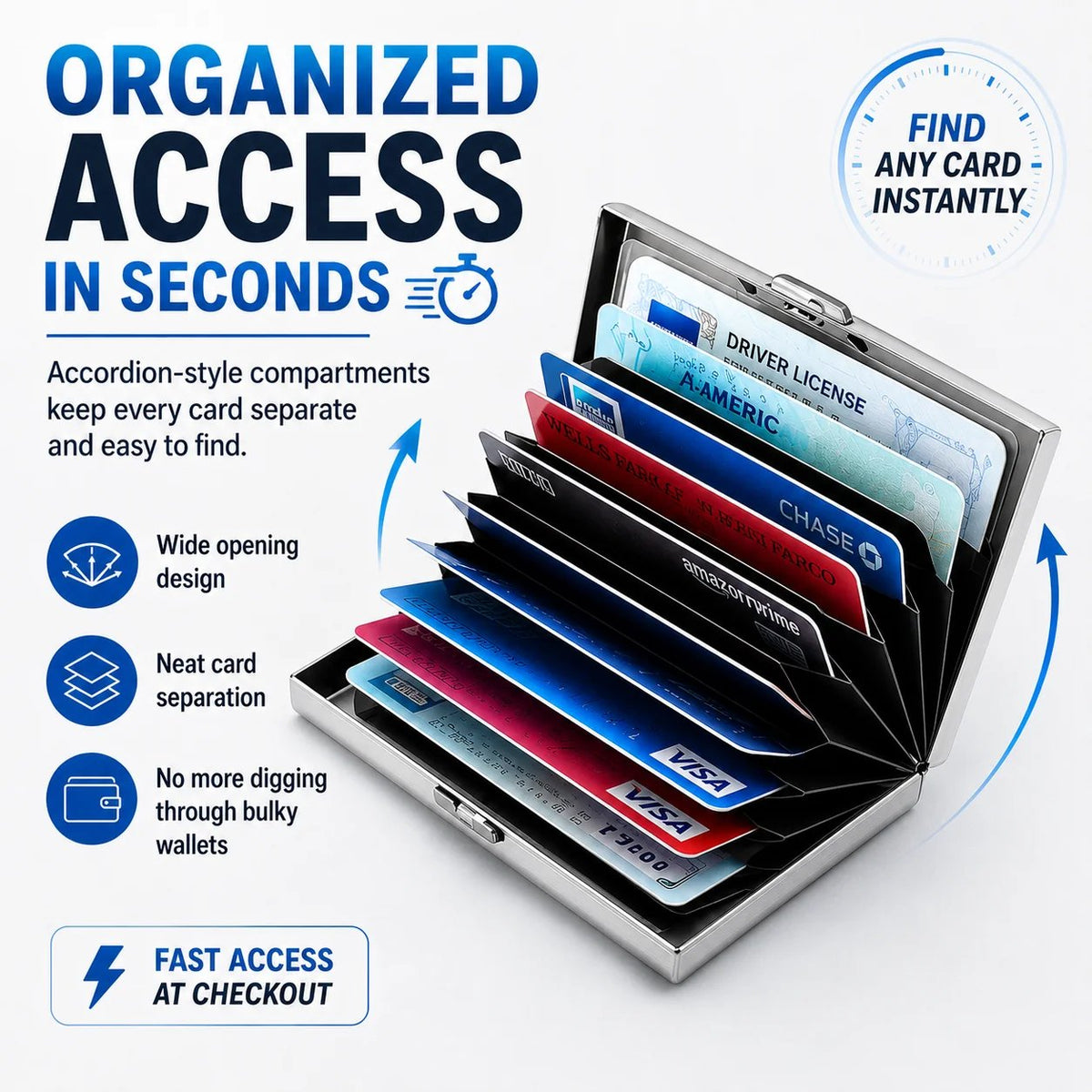 Držák kovových karet s RFID blokováním