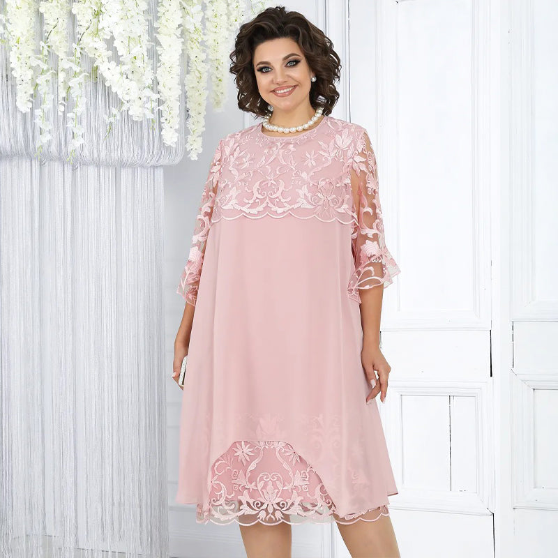 Dámské volné krajkové midi šaty