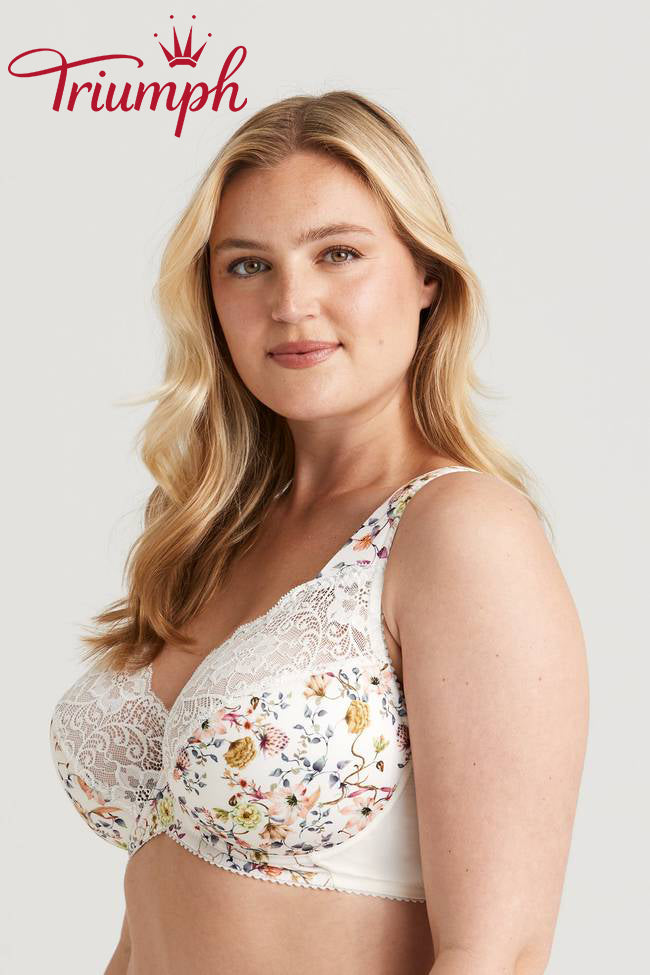 Trojdílná podprsenka Triumph®💖 z krajky s květinovou výšivkou