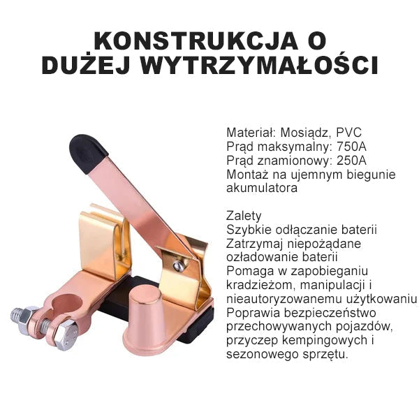 Hlavní spínač horního sloupku nože