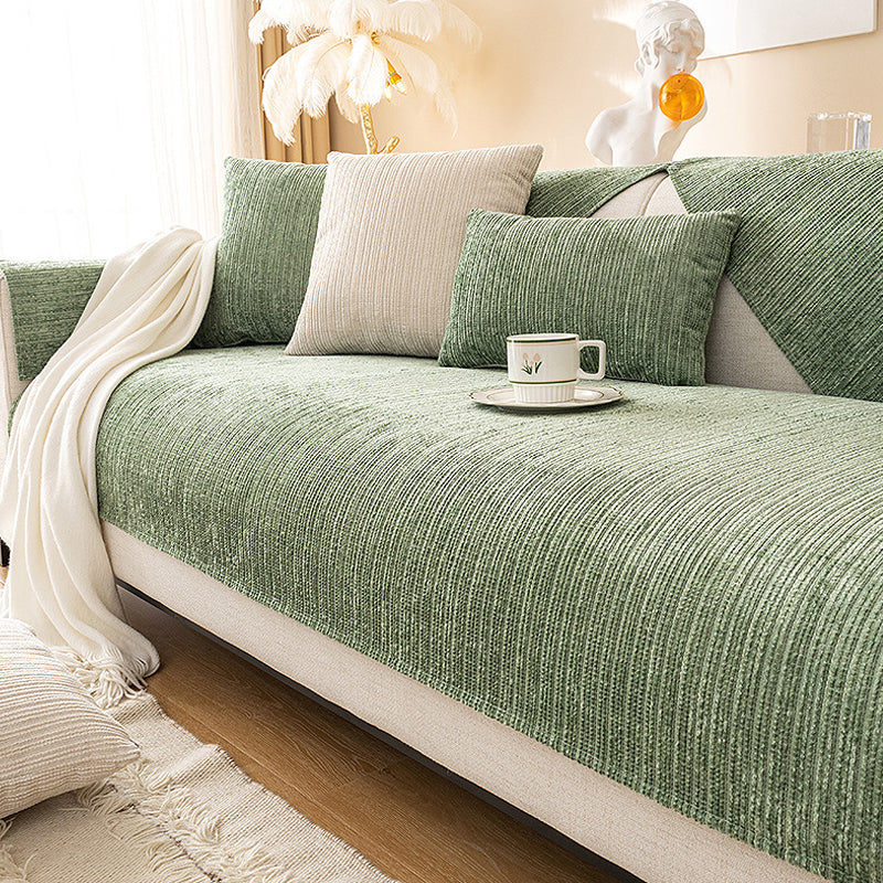 Potah Pousbo®Sofa v šenilové tkanině ve tvaru rybí kosti