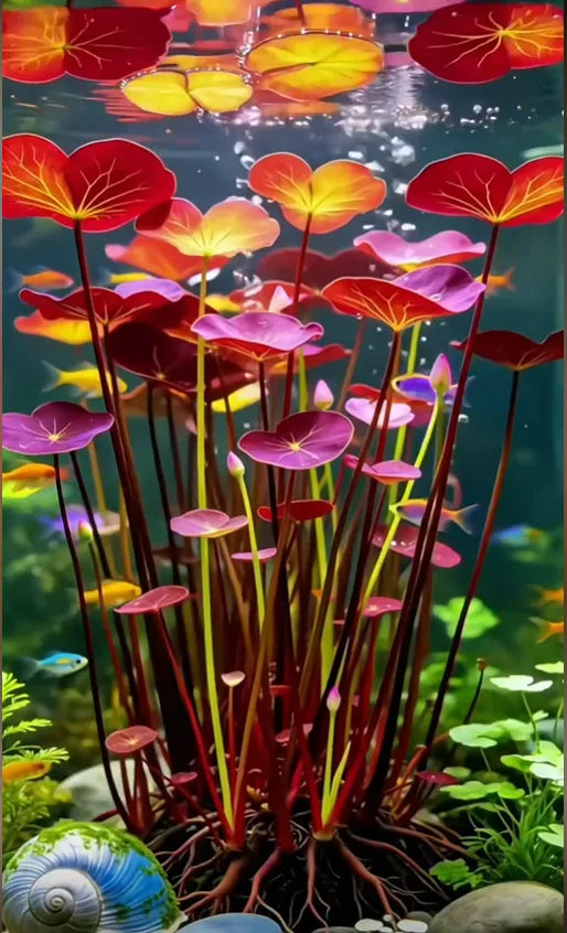 🐟Hydroponické kořeny červeného lotosu🌿 Proměňte své akvárium v živou zahradu