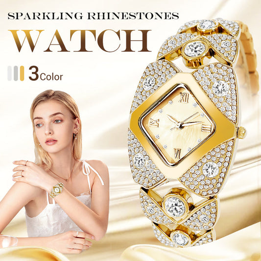 💜Retro quartzové hodinky s třpytivými krystaly⌚