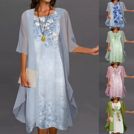 🥰 Elegantní dvoudílný: top s polorukávy + šaty