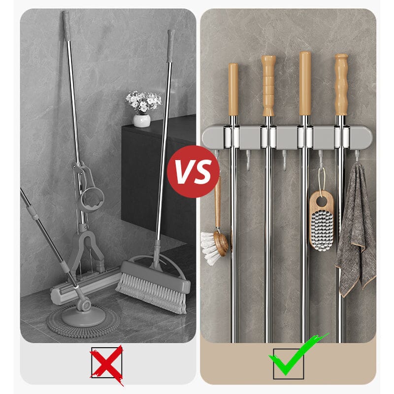 🎁Malí pomocníci do rodiny✨Multifunkční držák mopu s háčkem