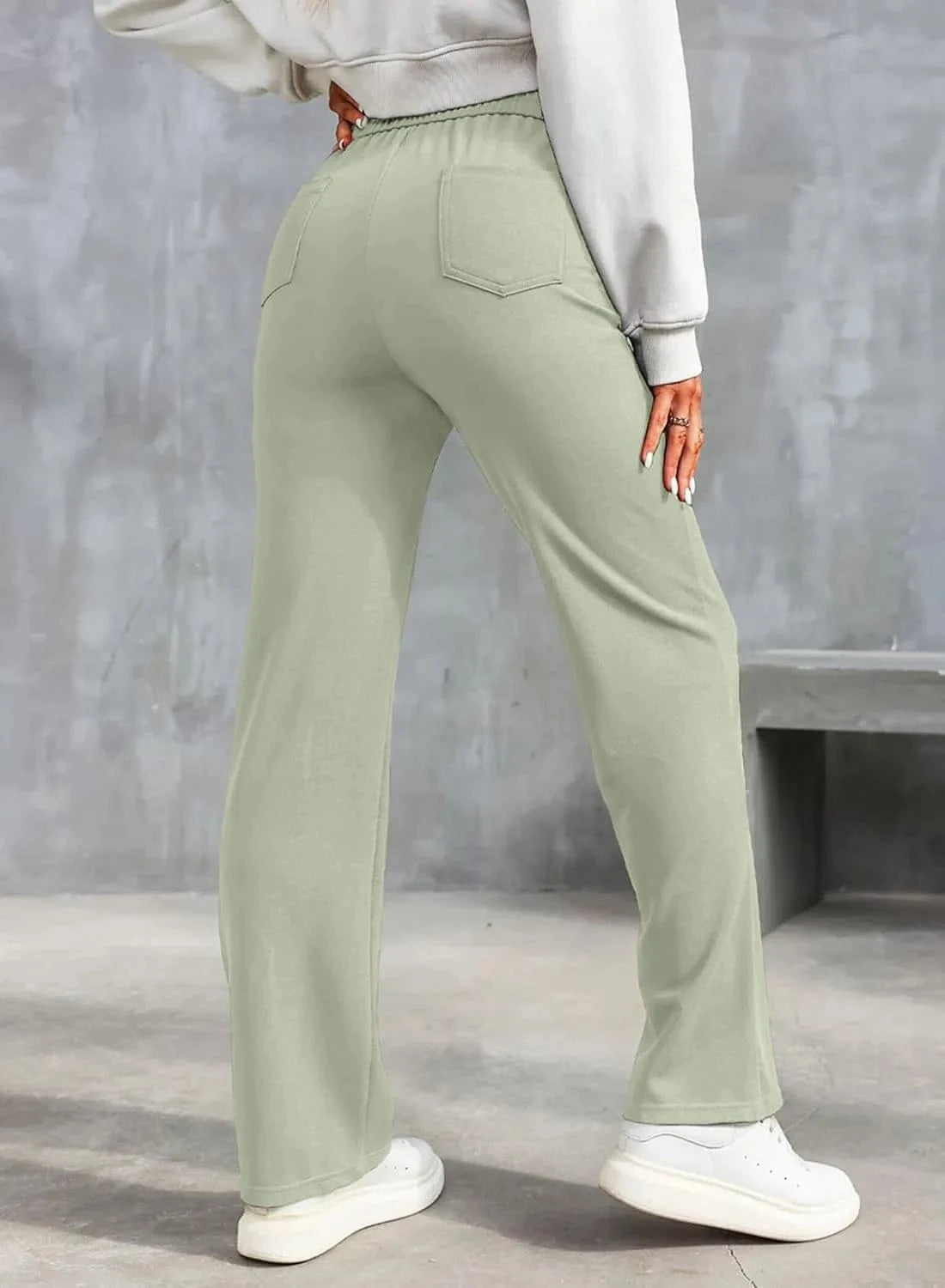 Elastické kalhoty pro volný čas s vysokým pasem