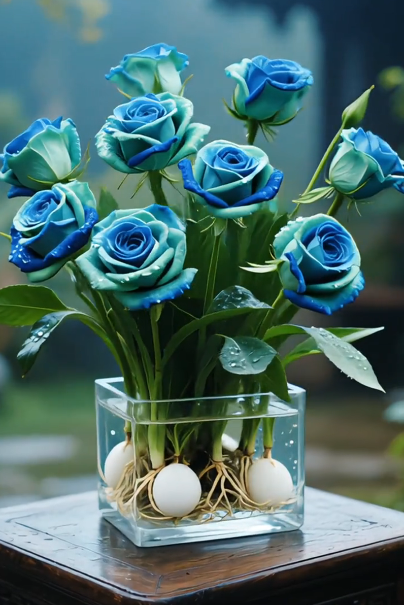 🌈Hydroponické, vzácné, dvoubarevné cibulky růží: barevný zázrak přírody 🌹