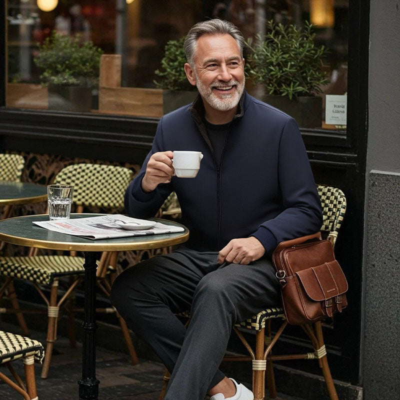 Pánská jednobarevná teplá bunda na zip –💪Odolná proti zmačkání, větru, dešti a sněhu!