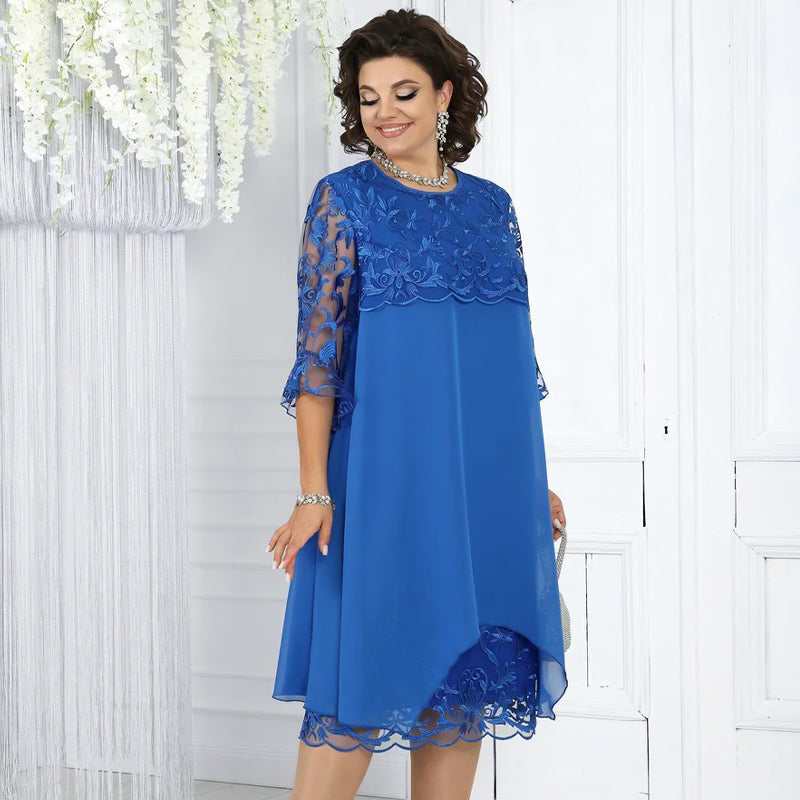 Dámské volné krajkové midi šaty