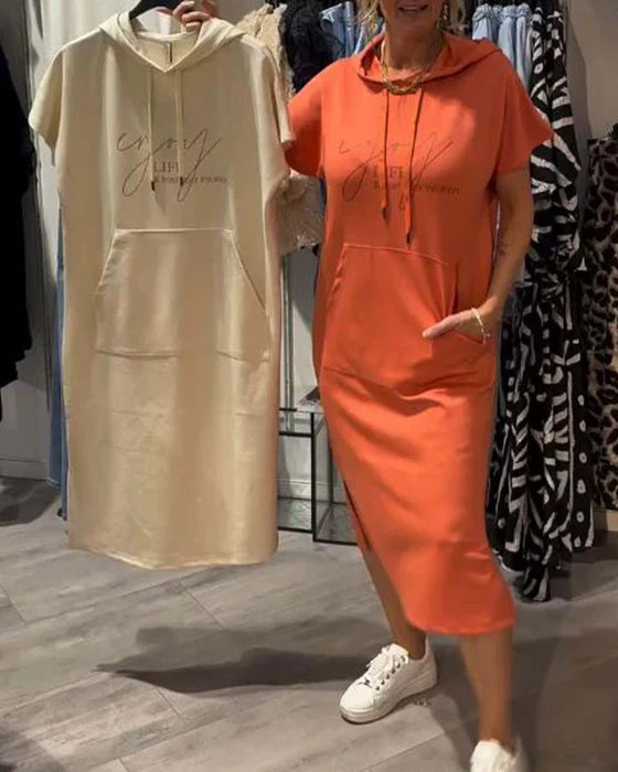 💥🔥👗[S-5XL]Nové letní volné, pohodlné a prodyšné šaty s mikinou velké velikosti, rok výroby 2025