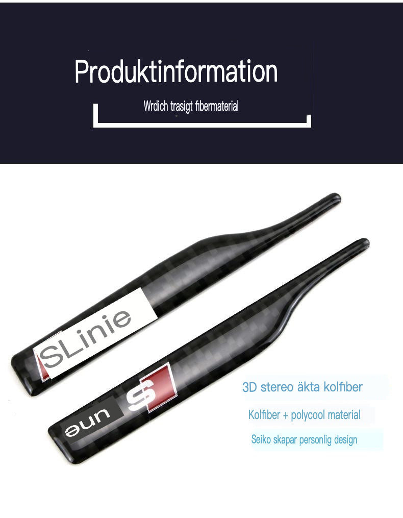 Samolepka na zrcátko z uhlíkových vláken s ochranou proti nárazu a logem