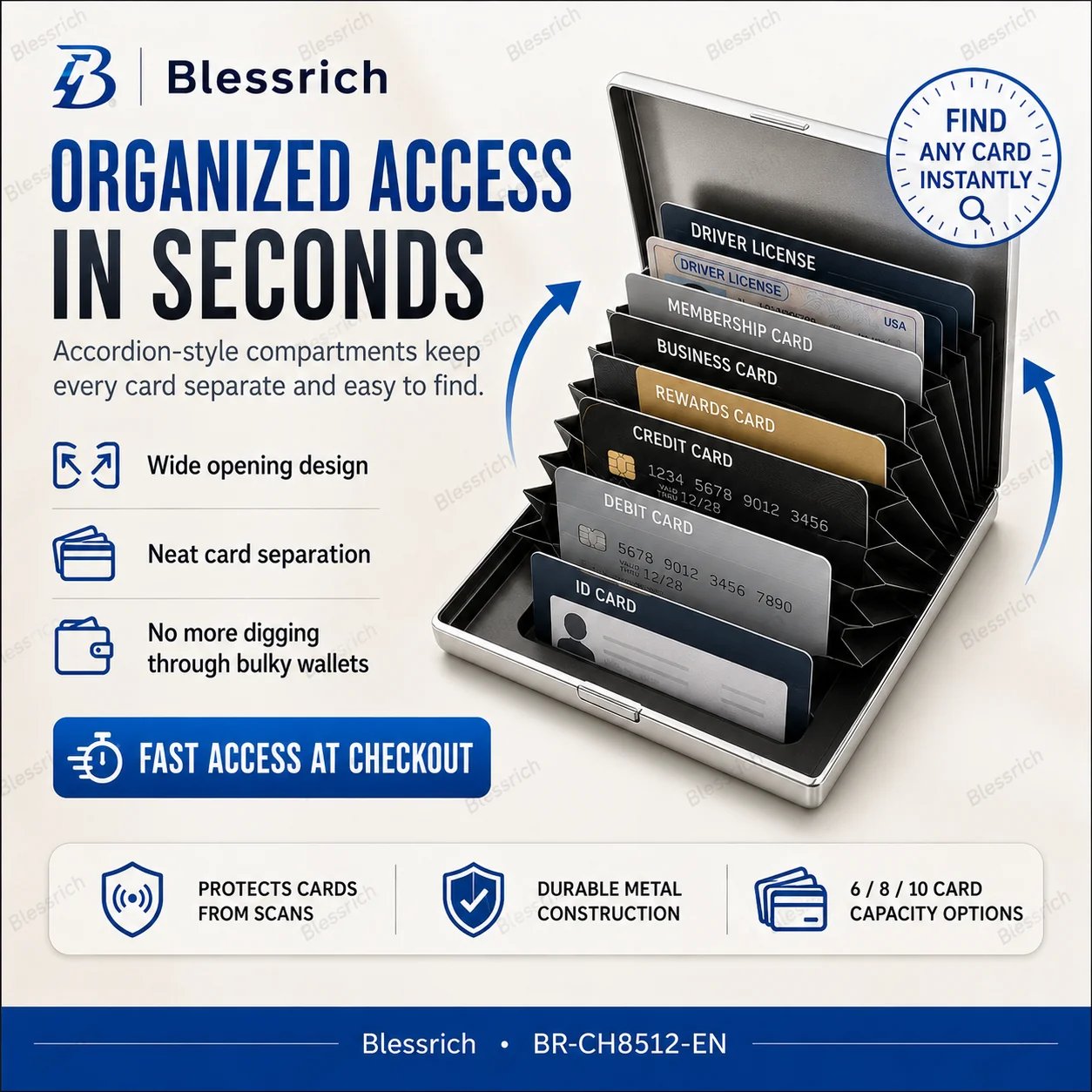 Držák kovových karet s RFID blokováním