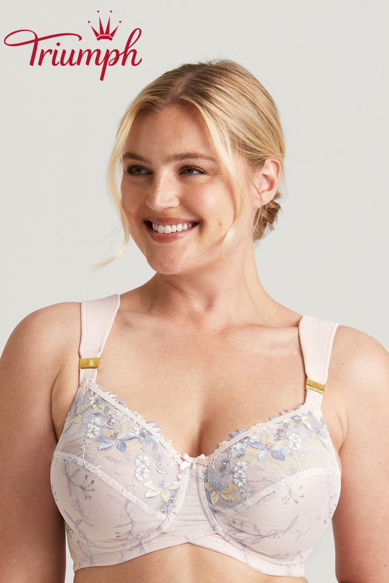Triumph - (3 ks.) Podprsenka push-up s vyšívanými květinami