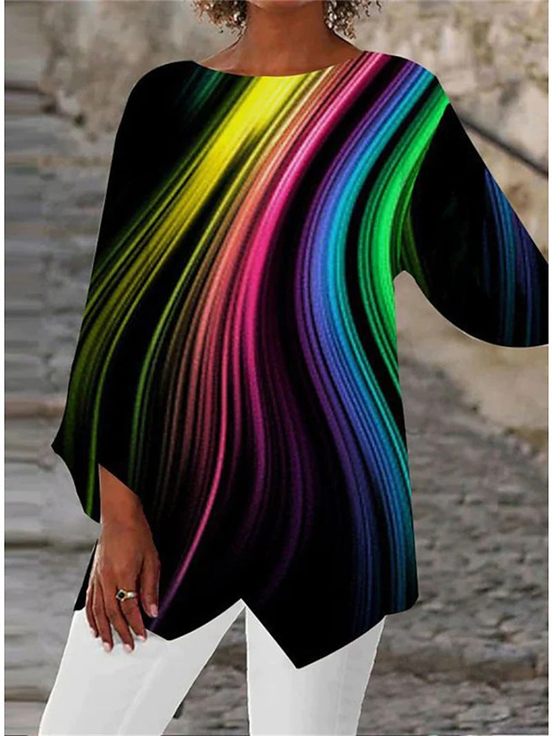 [S-5XL]Nové tričko s dlouhým rukávem a kulatým výstřihem s potiskem 2025