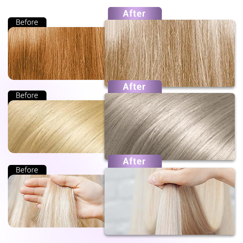 Fialová maska pro blond vlasy – odstraňuje žluté tóny, obnovuje lesk a chrání barvu