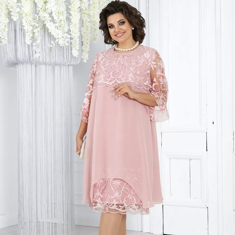 Dámské volné krajkové midi šaty