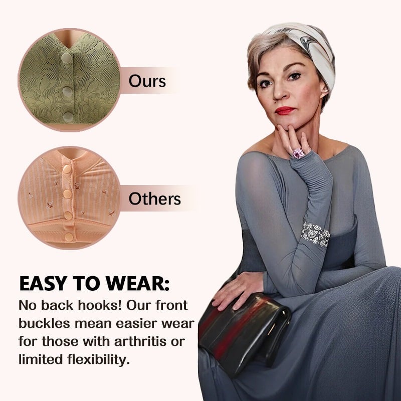 💥 Kup 1 a 1 zdarma 💥 Dámská lehká přední podprsenka na knoflíky bez ocelového kroužku