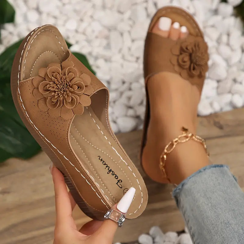 🔥 Poslední den 50% sleva - Dámské květinové sandály