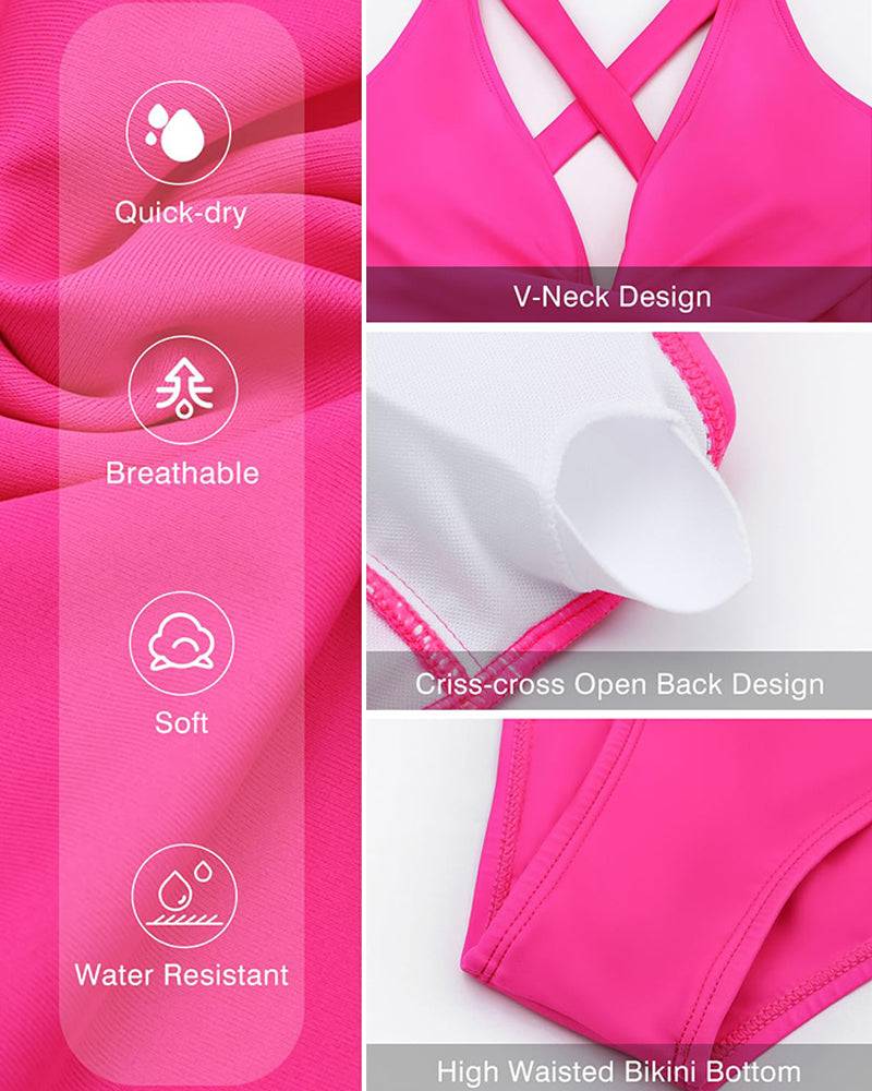 Plavky s hlubokým výstřihem do V a nařaseným zadním dílem