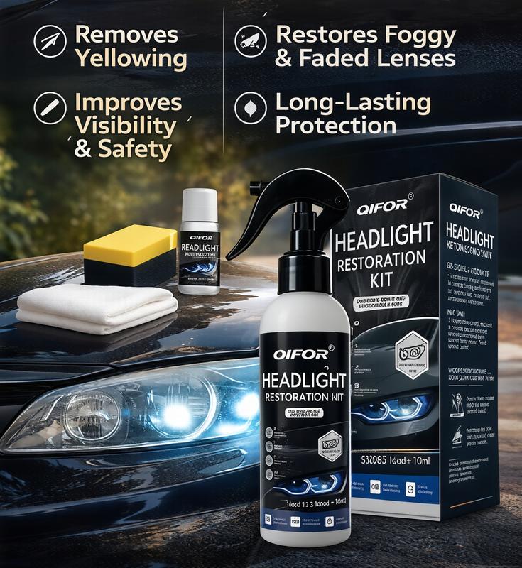 🚘 Sada pro renovaci čoček světlometů – obnovení čirosti zamlžených a zažloutlých čoček světlometů 💡