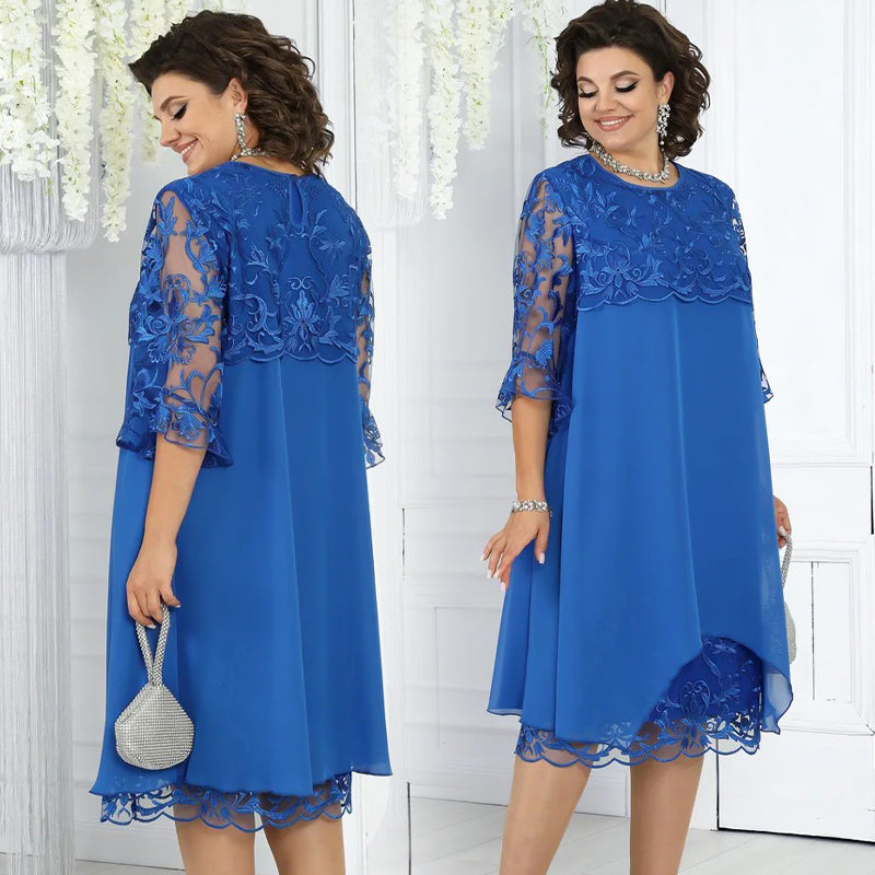 Dámské volné krajkové midi šaty