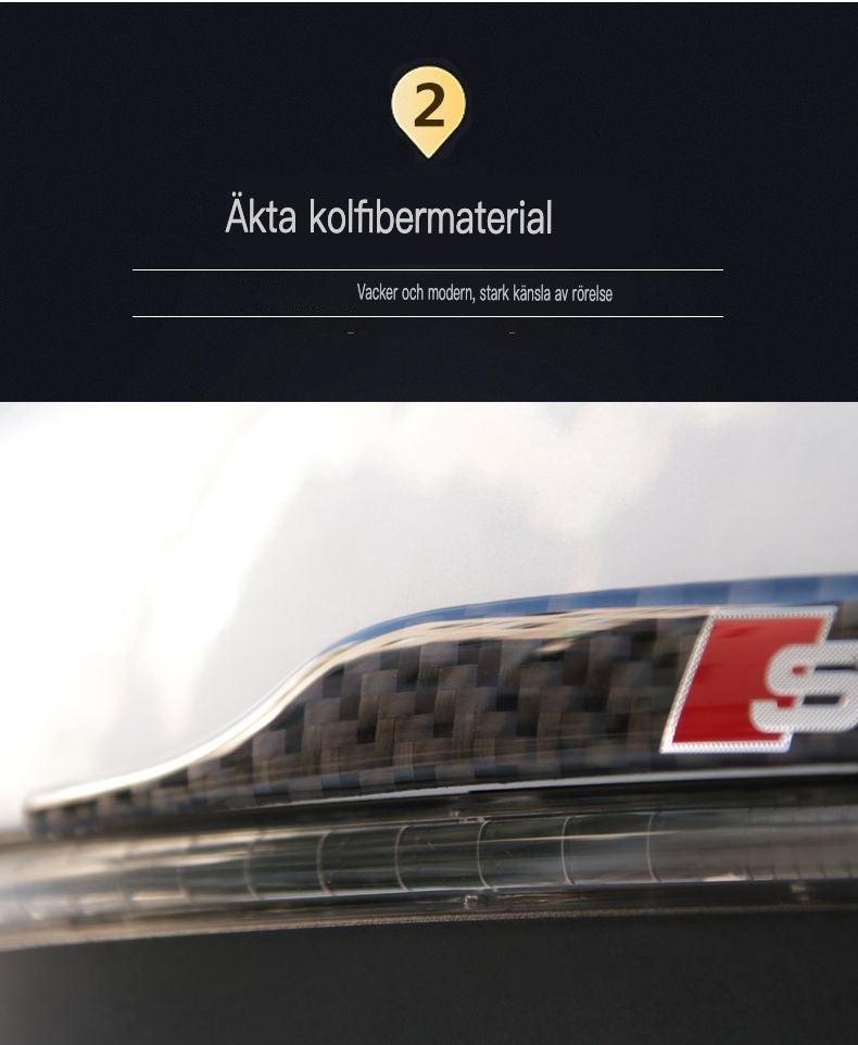 Samolepka na zrcátko z uhlíkových vláken s ochranou proti nárazu a logem