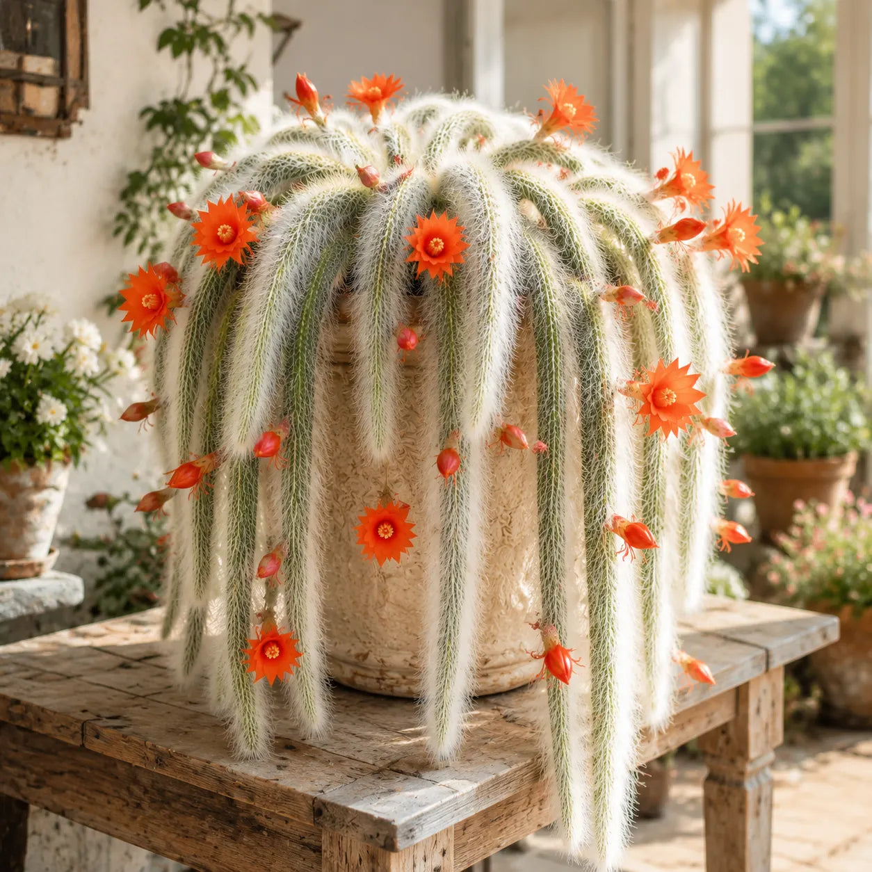 🌵Vzácný kaktus opičí ocas - živoucí vodopád hebké, nadýchané krásy