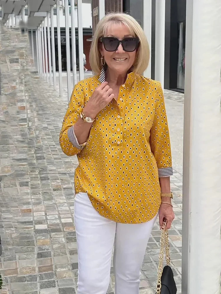 🌈2025 Košile se stojatým límečkem a 3/4 rukávem