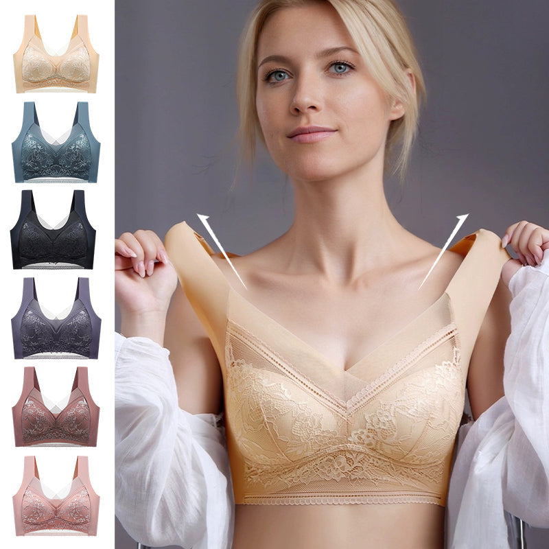 👙 Super pohodlná a měkká dámská krajková podprsenka bez ocelových kroužků【✨1 + 1 zdarma】