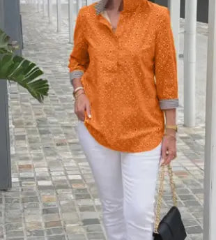 🌈2025 Košile se stojatým límečkem a 3/4 rukávem