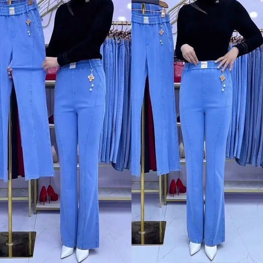 👖[M-4XL] Dámské strečové džíny s vysokým pasem