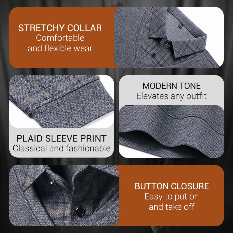 Falešný dlouhý rukáv pánské dva kusy Stand Up límec košile