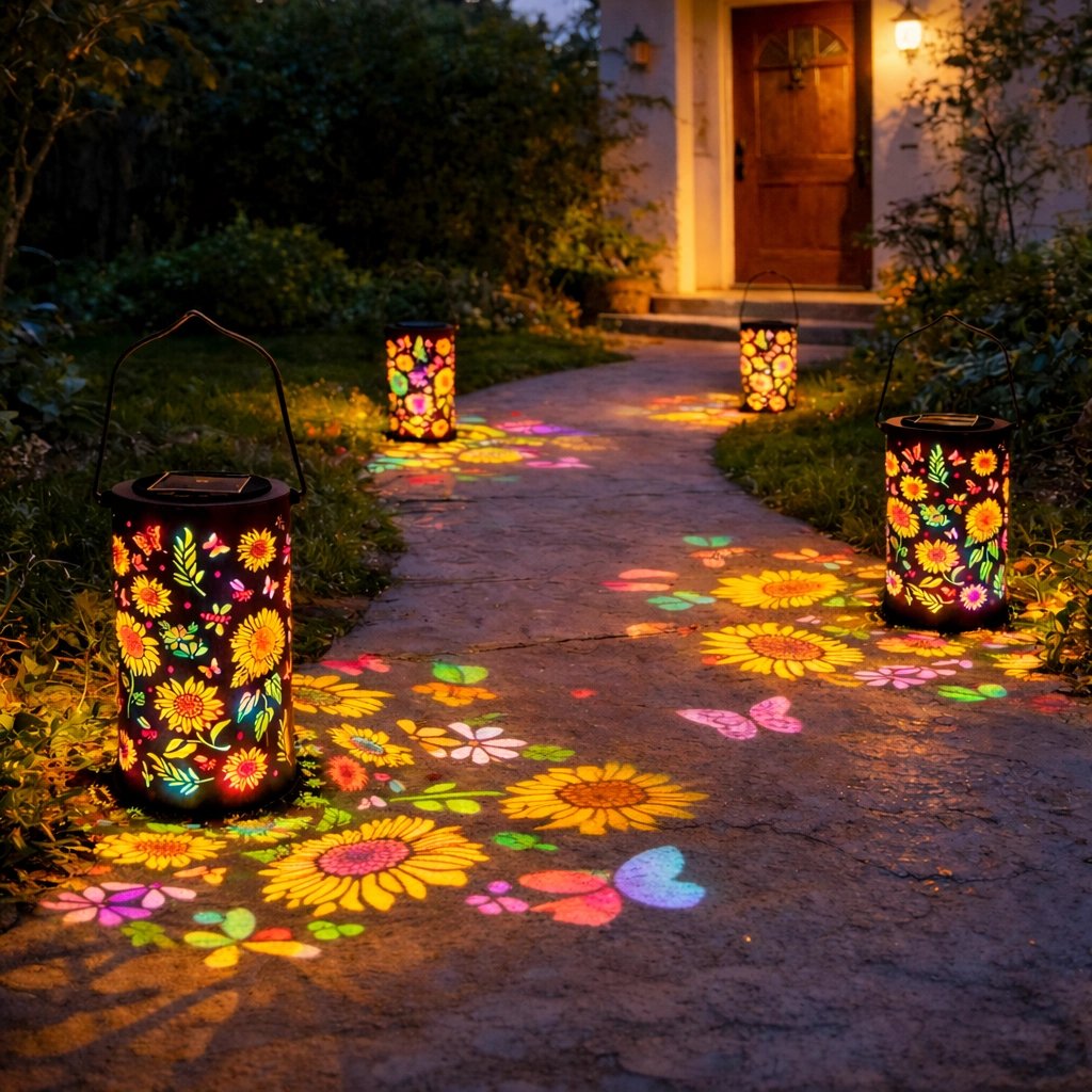 🌻Barevná zahradní lampa ve tvaru slunečnice s solárním napájením