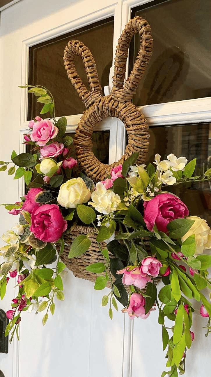 🔥 Jarní dekorace do kapsy na zavěšení na zeď zajíček