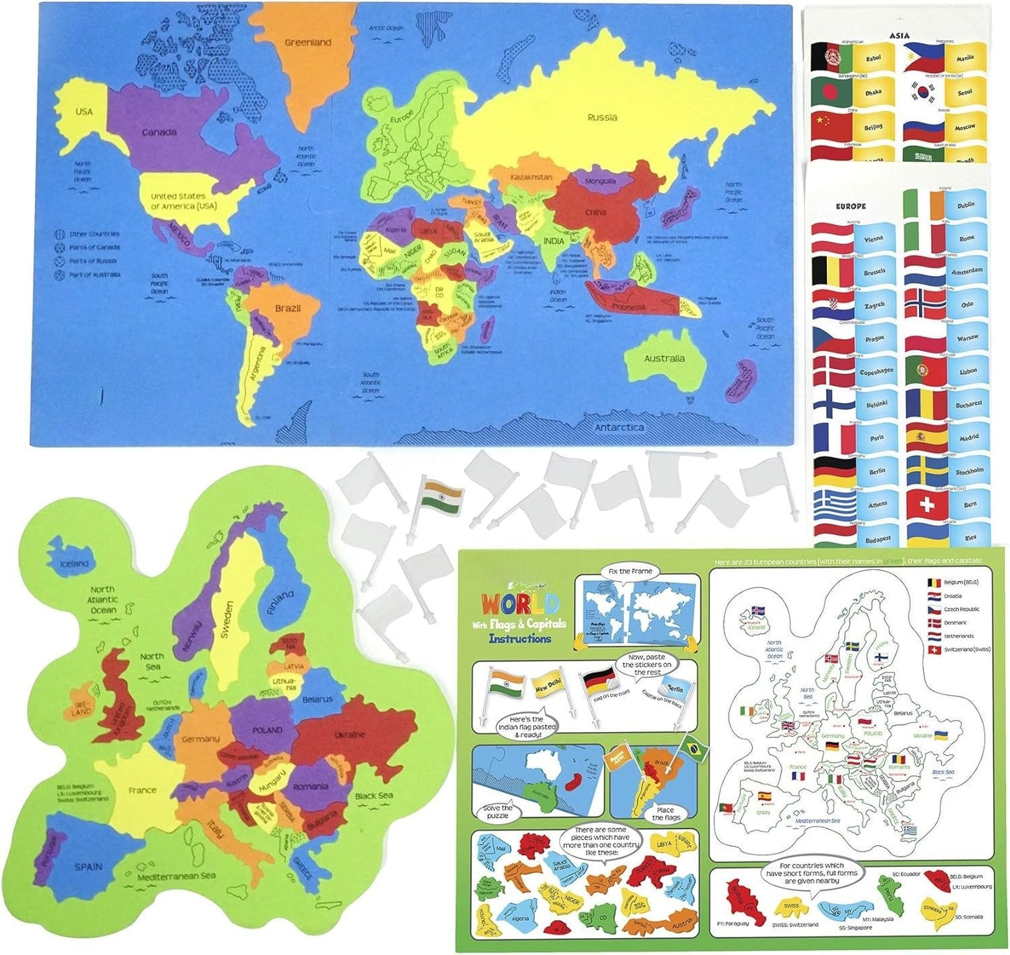 🔥🌍 Sada puzzle s mapou světa a mapou USA