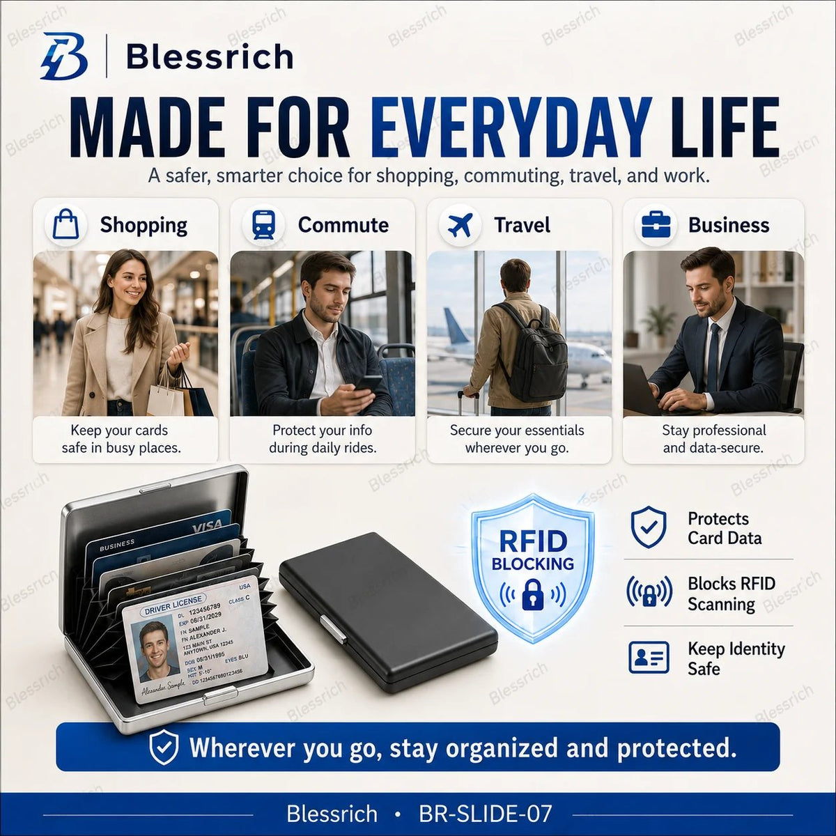 Držák kovových karet s RFID blokováním