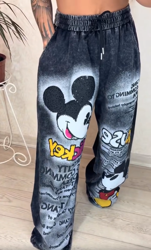 Módní džíny s širokými nohavicemi v teplé cihlové barvě