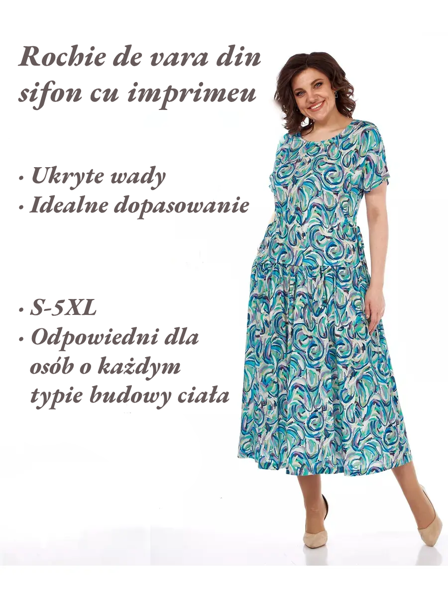 🔥Nejlepší prodej🔥🌺Letní šifonové šaty s potiskem👗