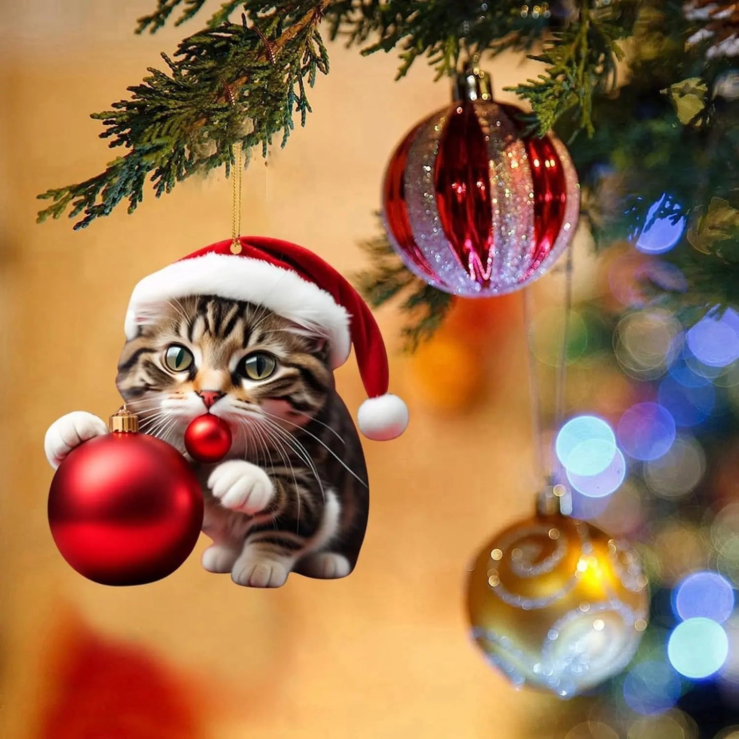 🎄10 kusů 😻Kočičí ozdoby na vánoční stromeček✨ Závěsné kočičí ozdoby