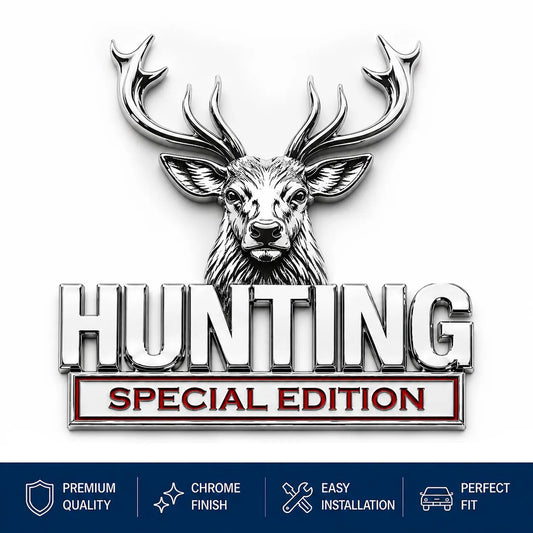 🦌 Speciální edice HUNTING - 3D chromovaný kovový emblém na vaše auto