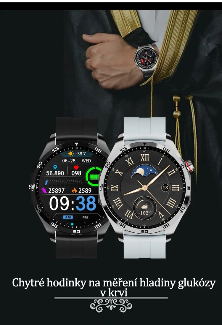 Chytré hodinky s funkcí měření glukózy v krvi