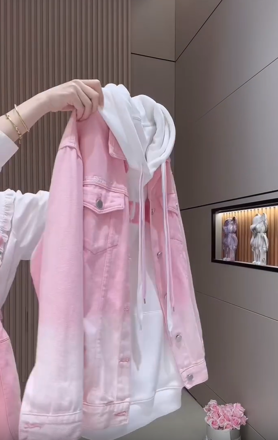 🎨Dámská pohodlná mikina s kapucí Gradient Denim Jacket