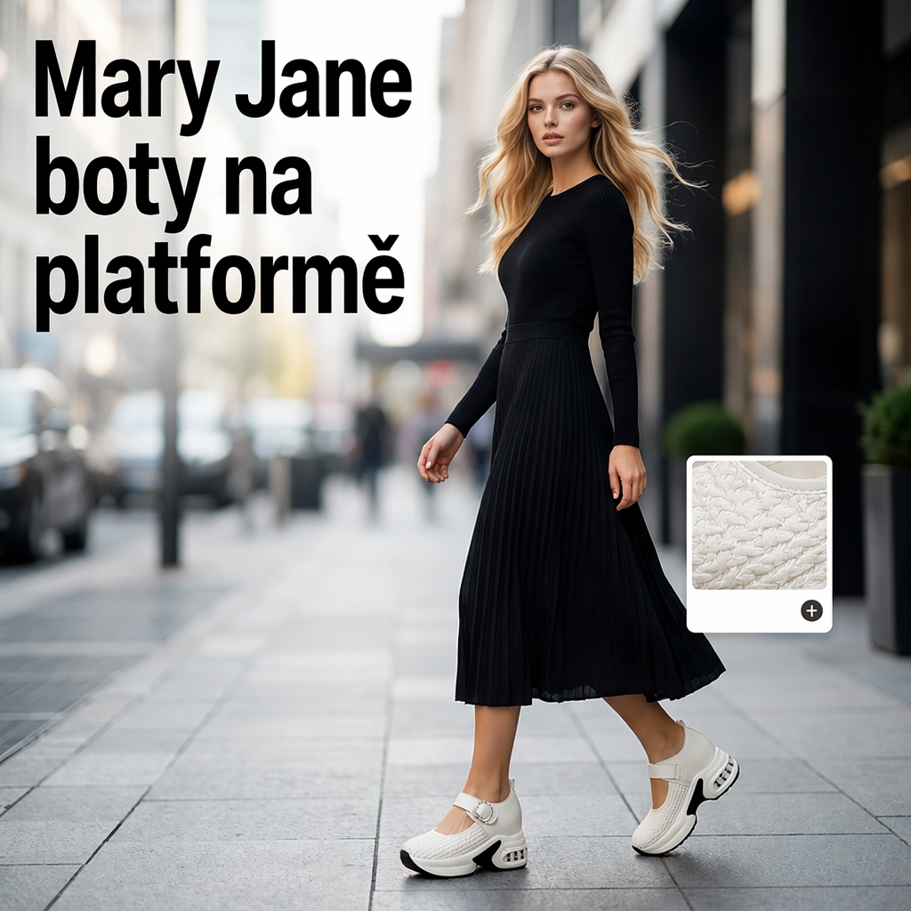 Získejte okamžité pohodlné zvýšení postavy – dámské platformové Mary Janes s prodyšným tkaným svrškem. Na dobírku! 👡