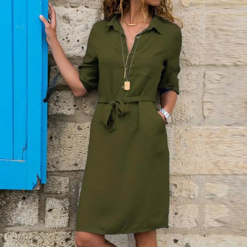 Neformální košilové šaty ke kolenům