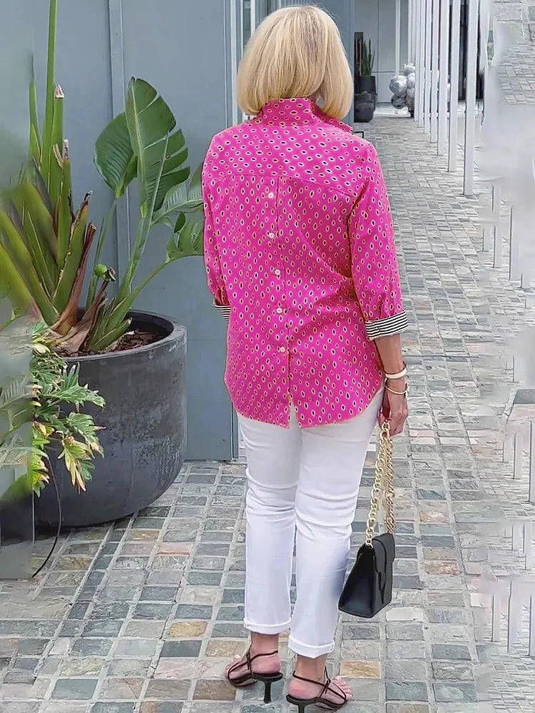 🌈2025 Košile se stojatým límečkem a 3/4 rukávem