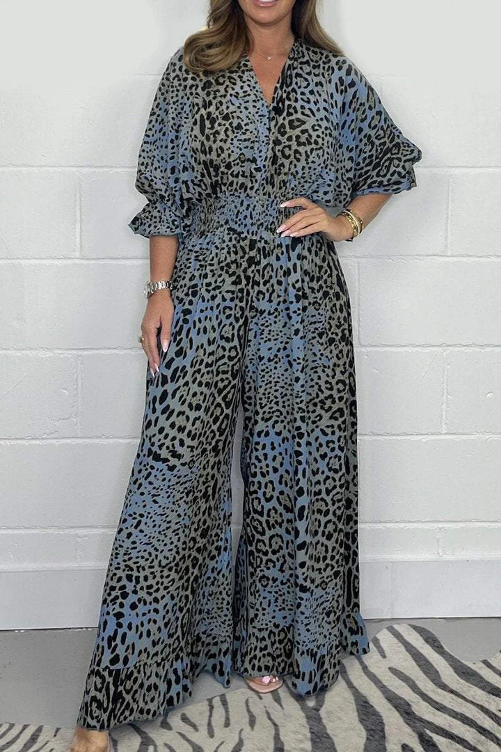 🔥🐆Akce Last Day👗Leopardí volný overal s leopardím vzorem