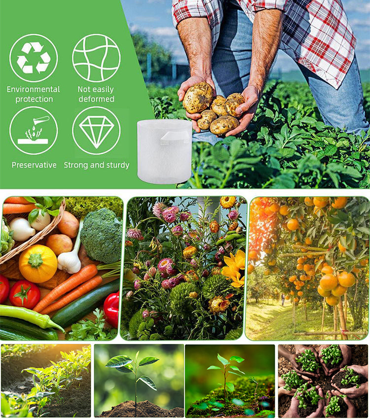 【10ks】🌱 3/4/5/7/10 galonů sáčky na pěstování zeleniny/květin/rostlin, silné netkané sáčky na pěstování